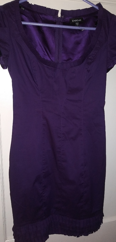 Pre -own purple fitted ruffle neck & bottom dress